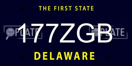 177ZGB Delaware License Plate