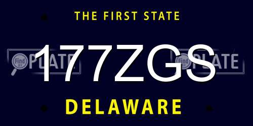 177ZGS Delaware License Plate