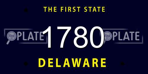 1780 Delaware License Plate