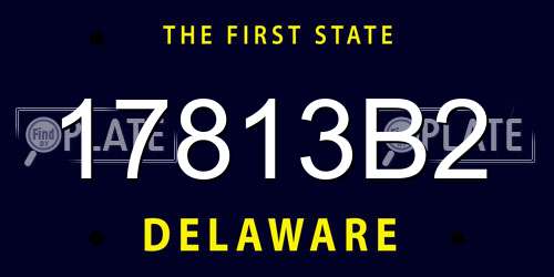17813B2 Delaware License Plate