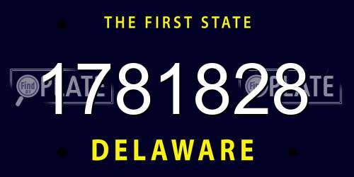 1781828 Delaware License Plate