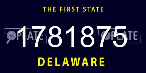 1781875 Delaware License Plate