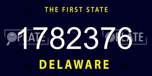 1782376 Delaware License Plate
