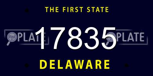 17835 Delaware License Plate