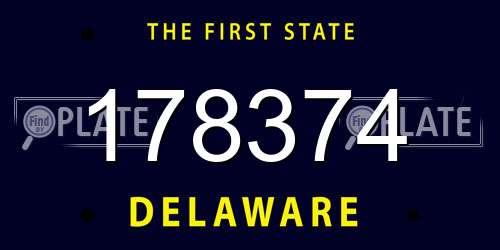 178374 Delaware License Plate