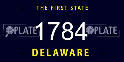 1784 Delaware License Plate