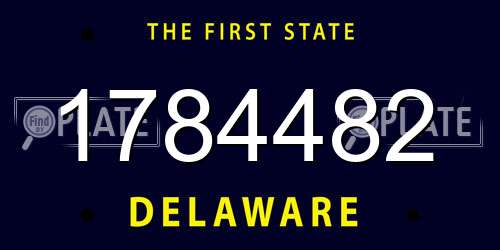 1784482 Delaware License Plate