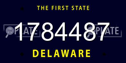 1784487 Delaware License Plate