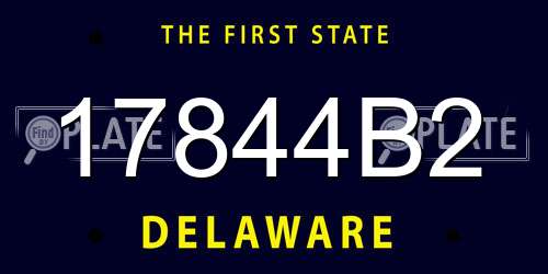17844B2 Delaware License Plate