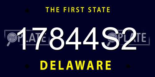 17844S2 Delaware License Plate