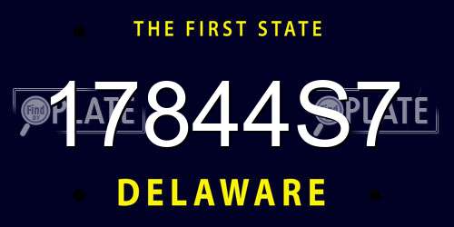 17844S7 Delaware License Plate