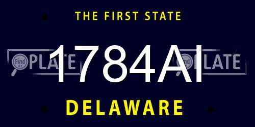 1784AI Delaware License Plate