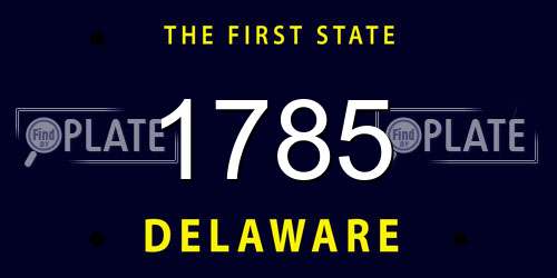 1785 Delaware License Plate