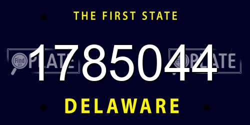 1785044 Delaware License Plate