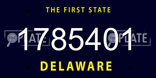 1785401 Delaware License Plate