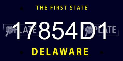 17854D1 Delaware License Plate