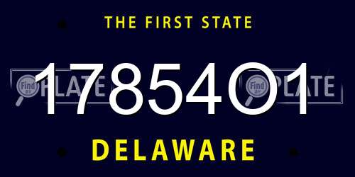 17854O1 Delaware License Plate