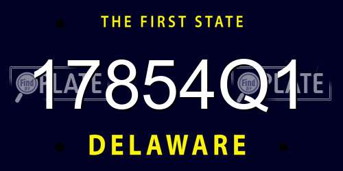 17854Q1 Delaware License Plate