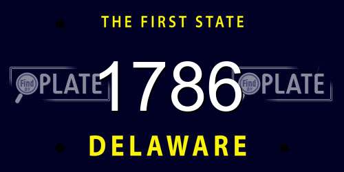 1786 Delaware License Plate