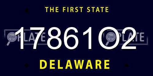 17861O2 Delaware License Plate