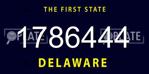 1786444 Delaware License Plate
