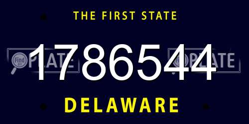 1786544 Delaware License Plate