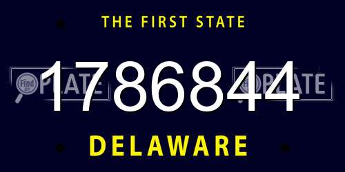 1786844 Delaware License Plate