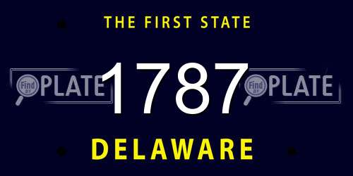 1787 Delaware License Plate