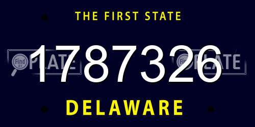 1787326 Delaware License Plate