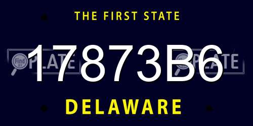 17873B6 Delaware License Plate