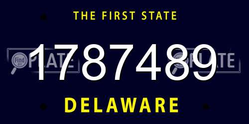 1787489 Delaware License Plate