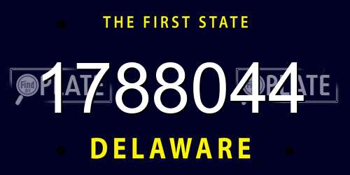 1788044 Delaware License Plate
