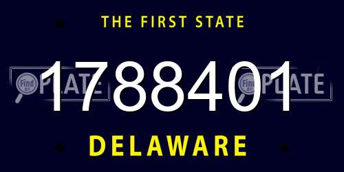 1788401 Delaware License Plate