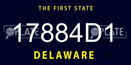 17884D1 Delaware License Plate