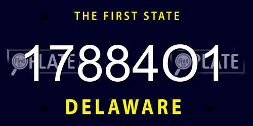 17884O1 Delaware License Plate