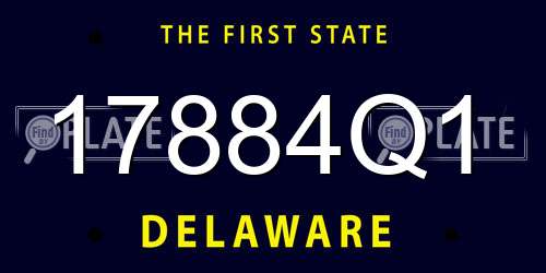 17884Q1 Delaware License Plate