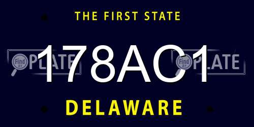 178AC1 Delaware License Plate