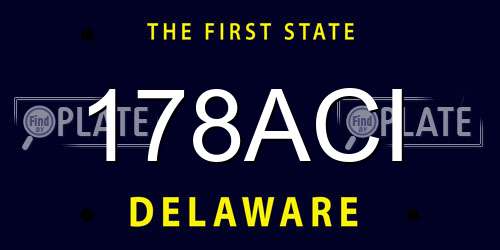 178ACI Delaware License Plate