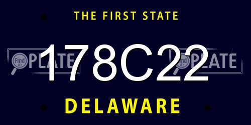 178C22 Delaware License Plate