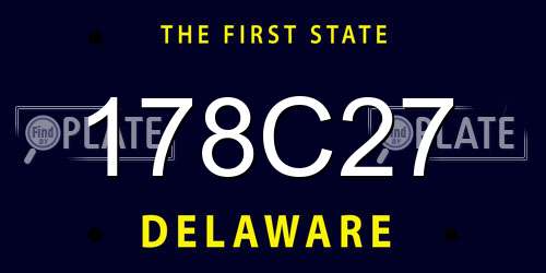 178C27 Delaware License Plate