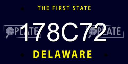 178C72 Delaware License Plate