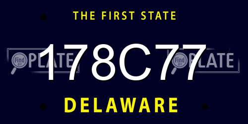 178C77 Delaware License Plate