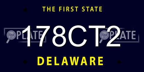 178CT2 Delaware License Plate