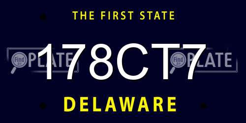 178CT7 Delaware License Plate