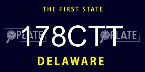 178CTT Delaware License Plate