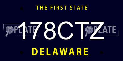 178CTZ Delaware License Plate