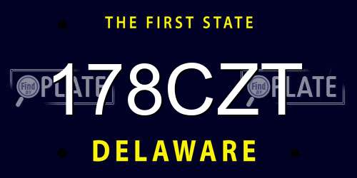 178CZT Delaware License Plate