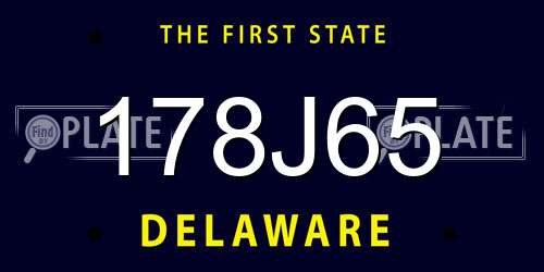 178J65 Delaware License Plate