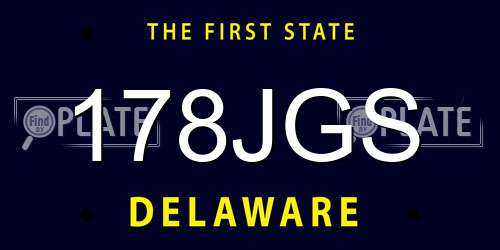 178JGS Delaware License Plate