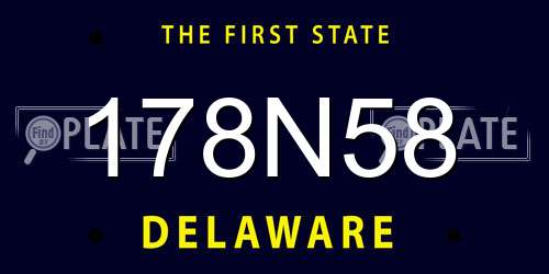 178N58 Delaware License Plate